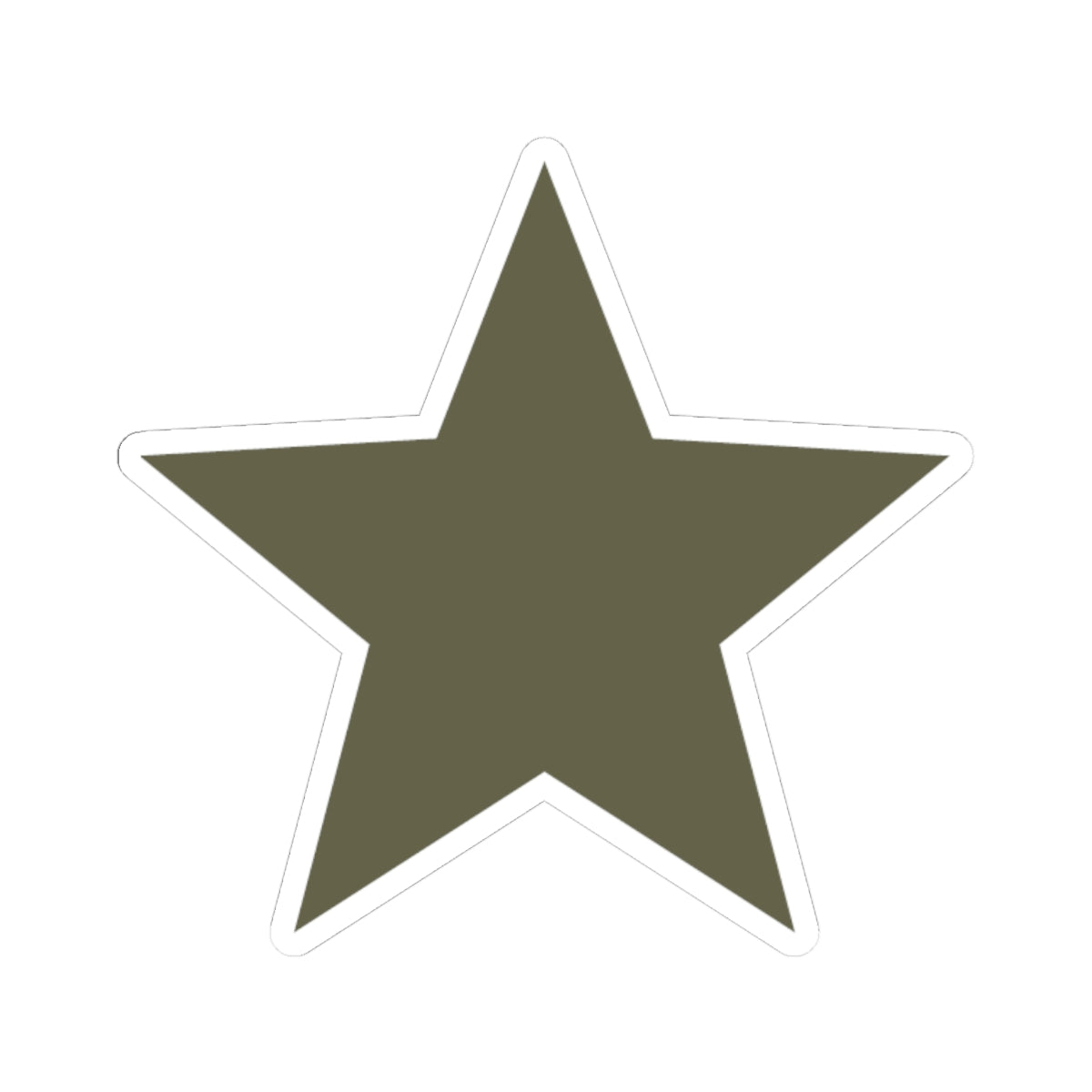 Olive Star Kiss-Cut Sticker – Decorative Laptop & Scrapbook Decal
