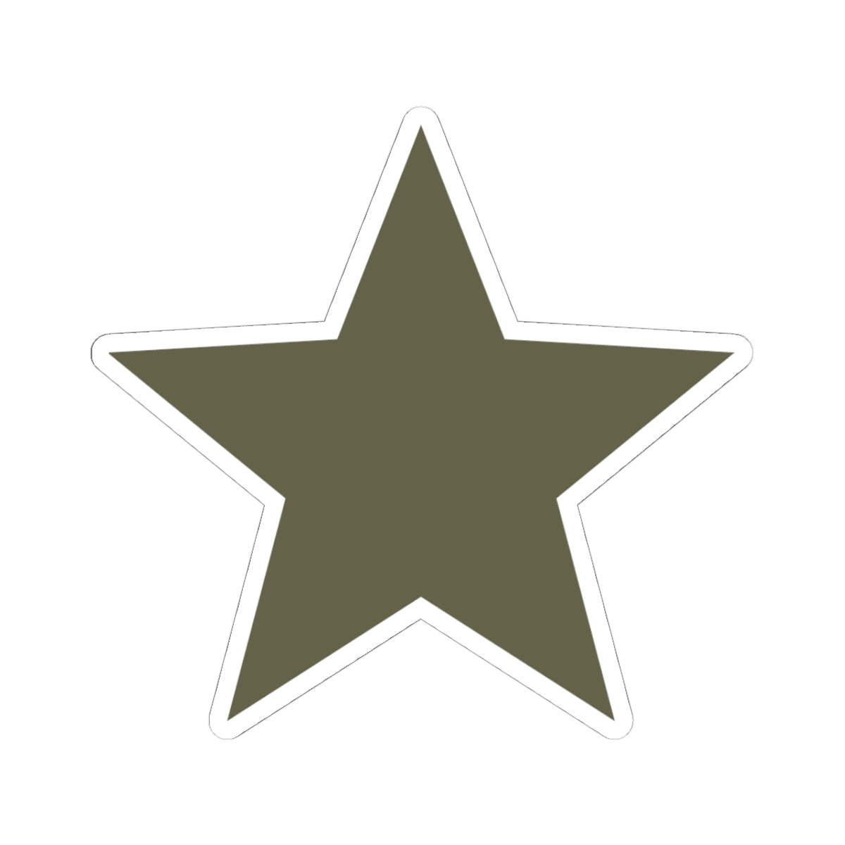 Olive Star Kiss-Cut Sticker – Decorative Laptop & Scrapbook Decal