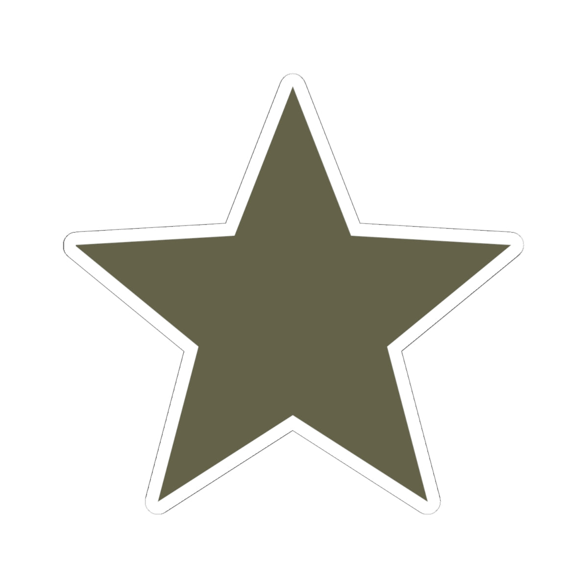 Olive Star Kiss-Cut Sticker – Decorative Laptop & Scrapbook Decal